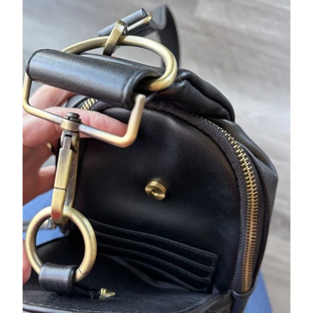 Anthropologie Urban Originals Liberty Black Woven Sling Bag CrossBody Purse Trav - Picture 4 of 6